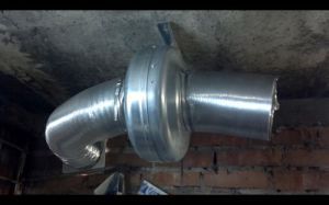 Photo du dispositif de hotte au sous-sol