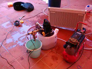 Chauffage à chasse d'eau dans une maison privée