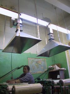 hottes aspirantes pour la ventilation locale de l'atelier